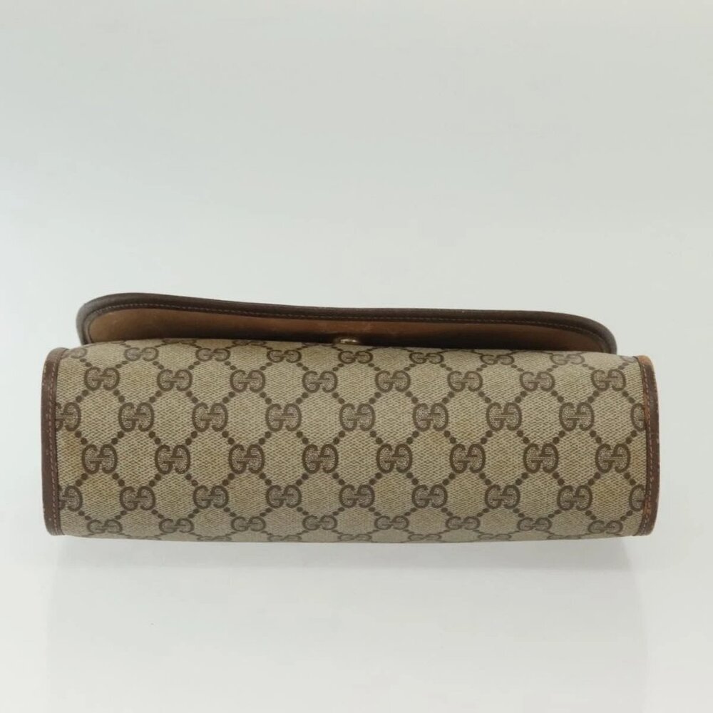 GUCCI GG Supreme Web Sherry Line Bag PVC Beige Gold 156 01 030 Auth BA4458 - Picture 7 of 16